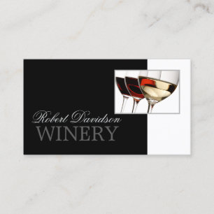 Wine Maker Sommelier Winery Black & White Card Visitekaartje