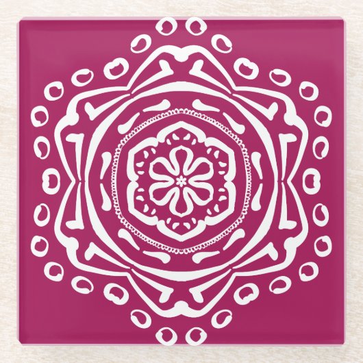 Wine Mandala Glazen Onderzetter (Voorkant)