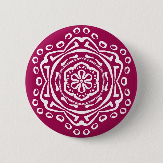 Wine Mandala Ronde Button 5,7 Cm (Voorkant)