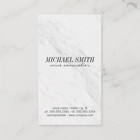 Wine & Marble Ponskaart Visitekaartje (Achterkant)