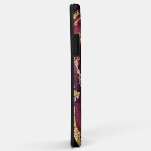 *~* Wine Maroon Burgundy Gold Glitter Case-Mate iPhone Case (Achterkant/rechts)