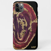 *~* Wine Maroon Burgundy Gold Glitter Case-Mate iPhone Case (Achterkant)