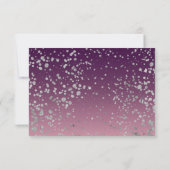 Wine Mauve Paarse Silver Confetti Quinceanera RSVP Kaart (Achterkant)