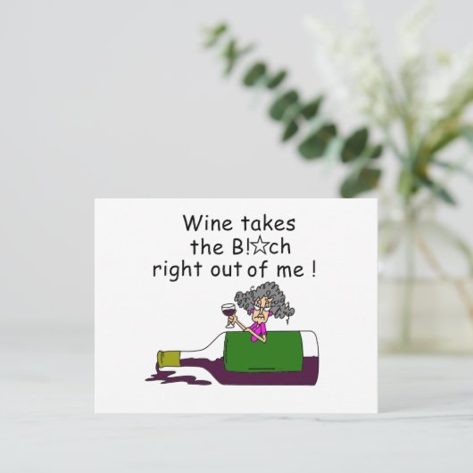 Wine Mellows Me Briefkaart (Staand voorkant)