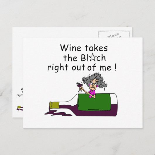 Wine Mellows Me Briefkaart (Voorkant / Achterkant)