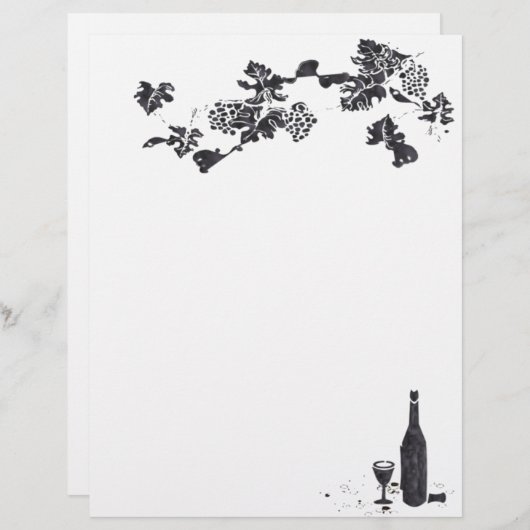 Wine Menu Letterhead (Voorkant / Achterkant)