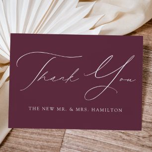 Wine Modern Elegance Wedding Bedankkaart