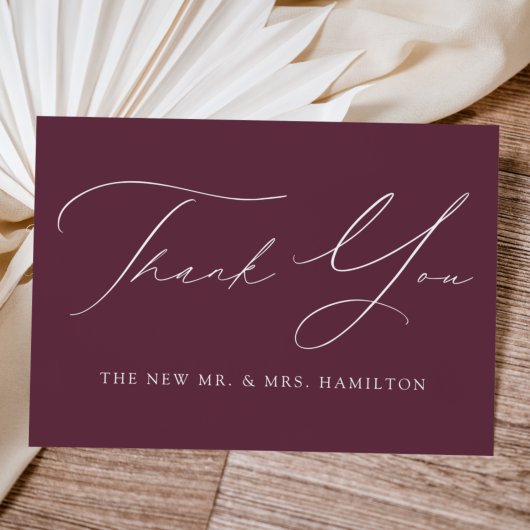 Wine Modern Elegance Wedding Bedankkaart