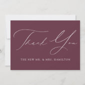Wine Modern Elegance Wedding Bedankkaart (Voorkant)