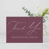 Wine Modern Elegance Wedding Bedankkaart (Staand voorkant)