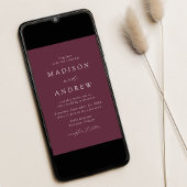 Wine Modern Elegance Wedding Kaart