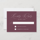 Wine Modern Elegance Wedding RSVP Kaartje (Voorkant)