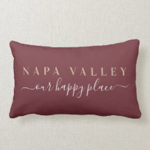 Wine Napa Valley Happy Place Lumbar Pillow