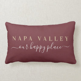 Wine Napa Valley Happy Place Lumbar Pillow Kussen