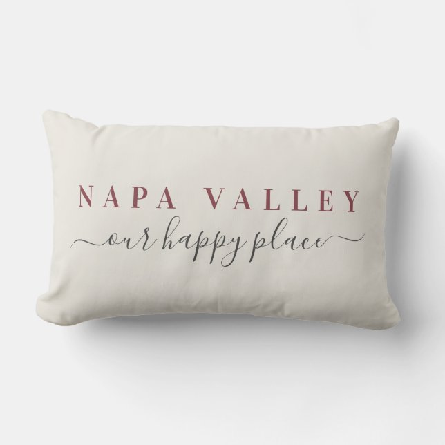 Wine Napa Valley Happy Place Lumbar Pillow Kussen (Voorkant)