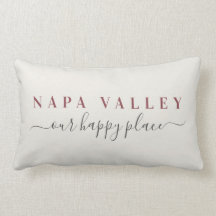 Wine Napa Valley Happy Place Lumbar Pillow