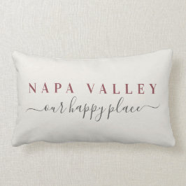 Wine Napa Valley Happy Place Lumbar Pillow Kussen