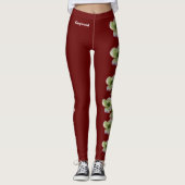 Wine North Carolina State Flower Dogwood Leggings (Voorkant)