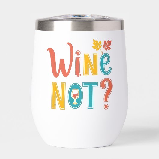 Wine Not Funny Retro Autumn Typography (Voorkant)