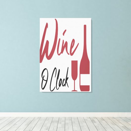 Wine O Clock Canvas Afdruk (Insitu (Houten vloer))