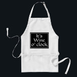 Wine O Clock Funny Quote Baking Standaard Schort<br><div class="desc">Hello Wine lovers! "It's wine o'clock" funny quote baking apron is perfect while you re cooking out on the grill, baking in the kitchen or sitting back and drinking a glass of wine. The white apron has the black square design with "It's wine o' clock" centered in the middle and...</div>