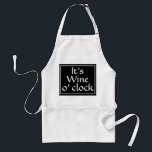 Wine O Clock Funny Quote Baking Standaard Schort<br><div class="desc">Hello Wine lovers! "It's wine o'clock" funny quote baking apron is perfect while you re cooking out on the grill, baking in the kitchen or sitting back and drinking a glass of wine. The white apron has the black square design with "It's wine o' clock" centered in the middle and...</div>