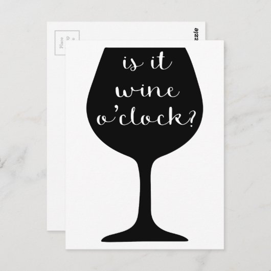 Wine O'Clock Briefkaart (Voorkant / Achterkant)