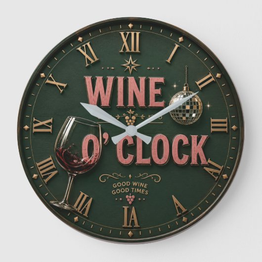 Wine O'Clock Elegant Home Bar Grote Klok (Voorkant)