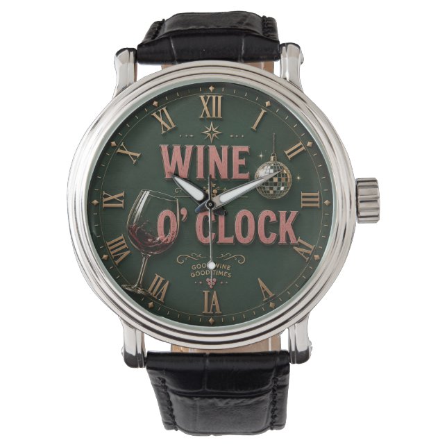 Wine O'Clock  Elegant Home Bar  Horloge (Voorkant)