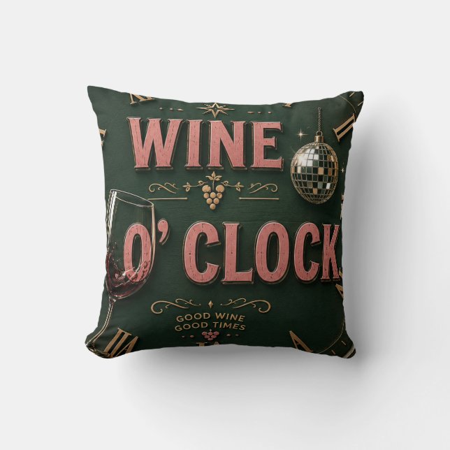 Wine O'Clock  Elegant Home Bar  Kussen (Voorkant)