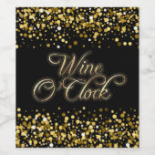 Wine O'Clock Gouden Glans Wijn Etiket (Enkel label)