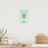 Wine O'Clock! Humoureus patroon poster (Keuken)