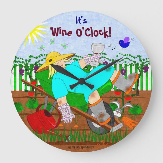 Wine O'Clock in de tuin Grote Klok (Voorkant)