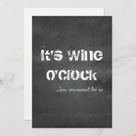 Wine O'Clock Kaart (Voorkant / Achterkant)