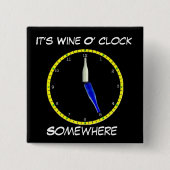Wine O'Clock Pin-Backed Button (Voorkant)