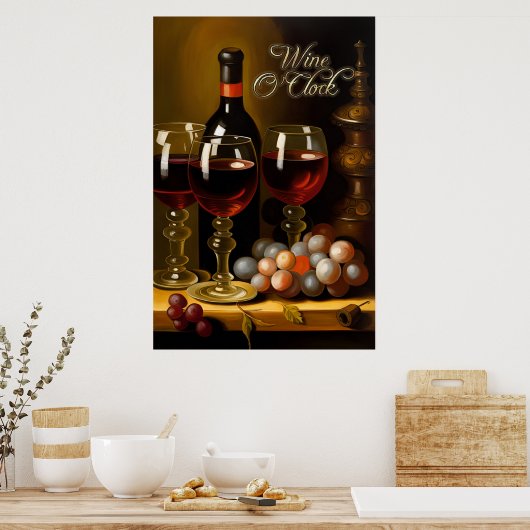 Wine O'Clock Poster (Keuken)