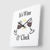 Wine O'Clock Vierkante Klok (Hoek)