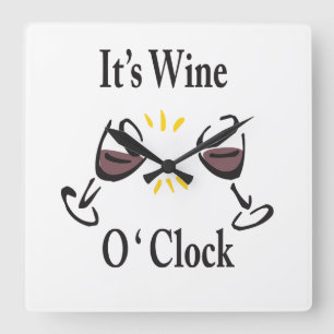 Wine O'Clock Vierkante Klok