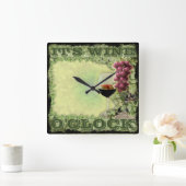 Wine O'Clock Vierkante Klok (Huis)