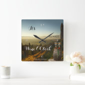Wine OClock Vineyard Landscape Clock Vierkante Klok (Huis)