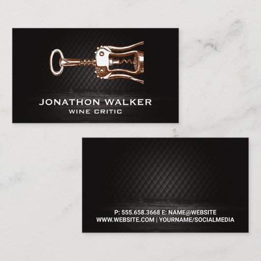 Wine Opener Logo Visitekaartje (Voorkant / Achterkant)