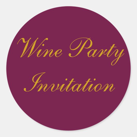 Wine Party Invitation Stickers - Twee maten (Voorkant)