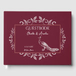 Wine Peacock Flourish Wedding Guest Book Gastenboek<br><div class="desc">Neem de gasten op je grote dag op met een Wine Peacock Flourish Wedding Day Guestbook. Het ontwerp van het Guestbook is voorzien van een elegante pauw die is aangepast aan de bloei. Extra trouwbenodigdheden zijn ook beschikbaar bij dit ontwerp.</div>