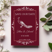 Wine Peacock Vlaams sparen de datum van bekendmaki Aankondiging