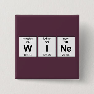 WINe Periodic Tabel Vierkante Button 5,1 Cm