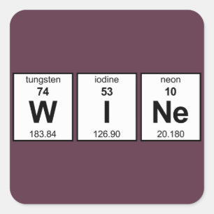 WINe Periodic Tabel Vierkante Sticker