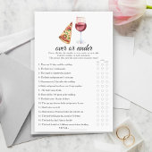 Wine & Pizza Bridal shower Over or under game