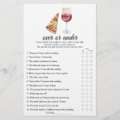 Wine & Pizza Bridal shower Over or under game (Voorkant)