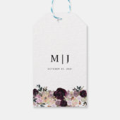 Wine Plum Mauve Herfst Floral Wedding Dank u Label Cadeaulabel (Achterkant)