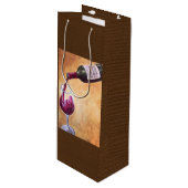 Wine Pour Gift Bag – Elegante fles- en glaskunst Wijn Cadeautas (Voorkant Gekanteld)